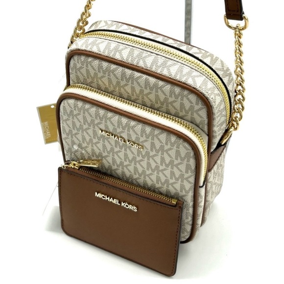 Michael Kors JST Medium Logo Crossbody & Matching Coinpouch Card Case Wallet - Picture 10 of 15